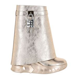 Givenchy Shark Lock Biker Ankle Boots Gold Womens